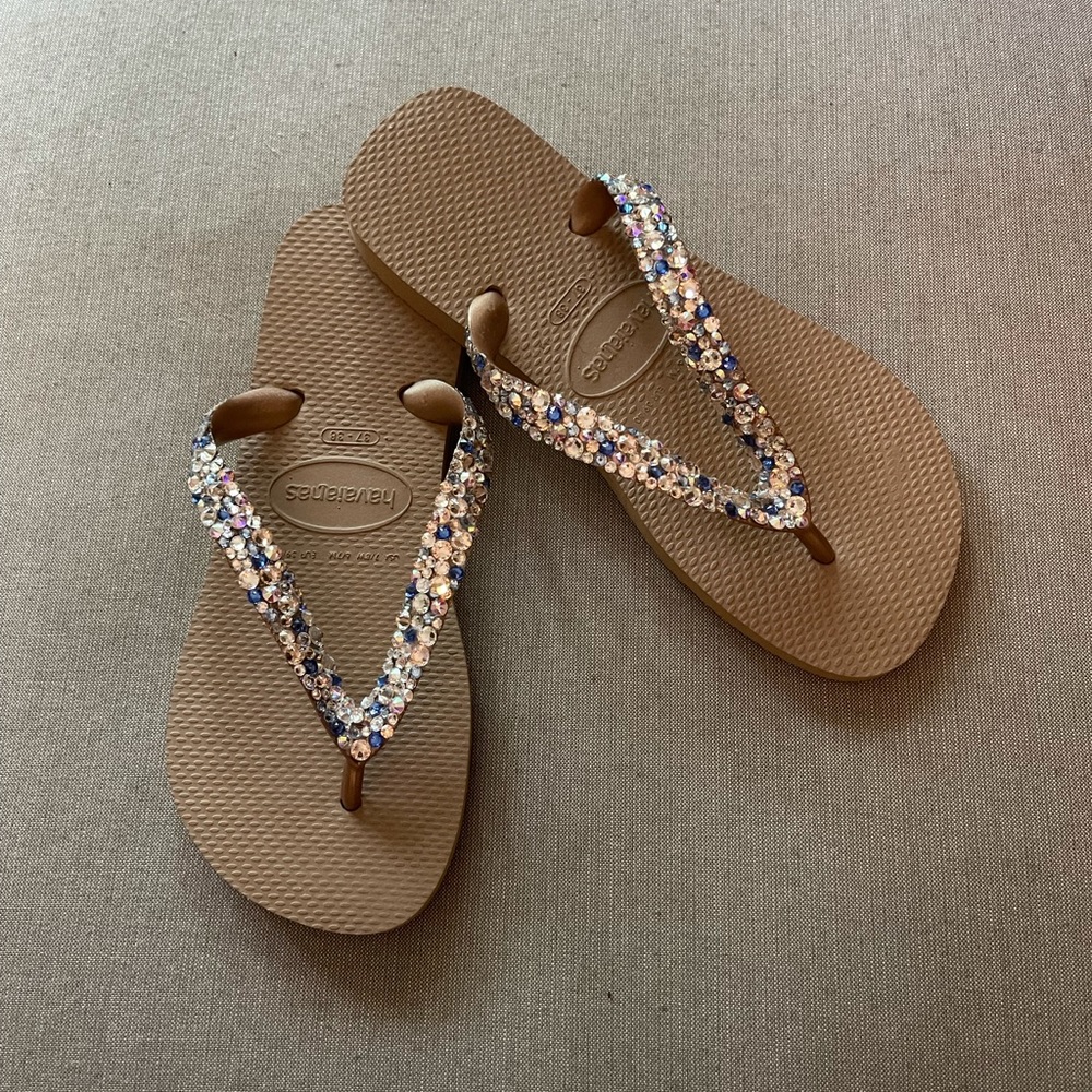 Women’s Swarovski Crystal Flip Flops Sz (37-38)